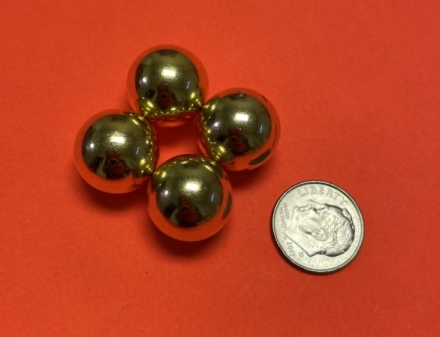 Super Strong N52 Gold Coated Sphere Magnets 5/8 in Diameter